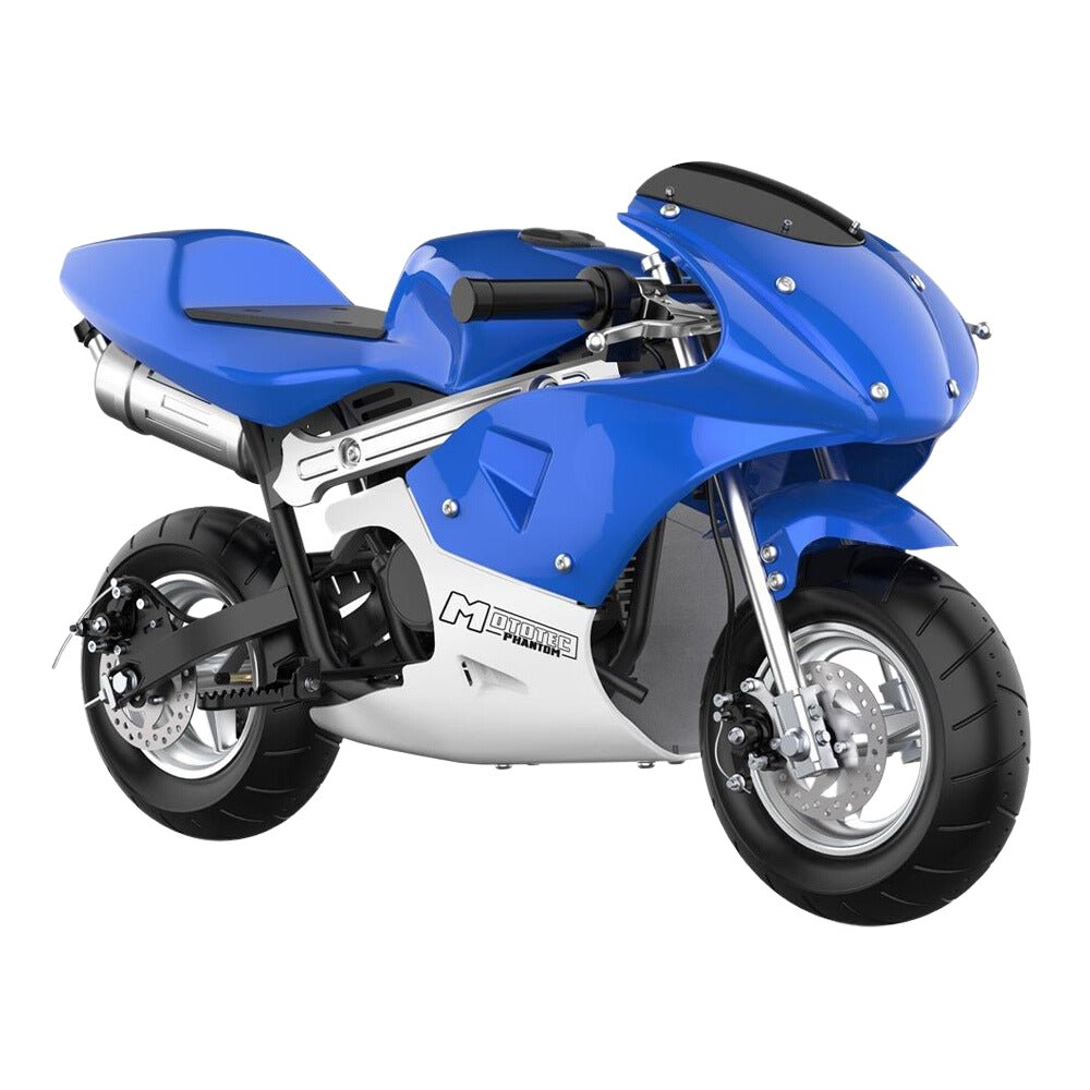 MOTOTEC PHANTOM 49CC Two-Stroke Gas Pocket Bike, Blue (96421375) - SAKSBY.com - Pocket Bikes - SAKSBY.com
