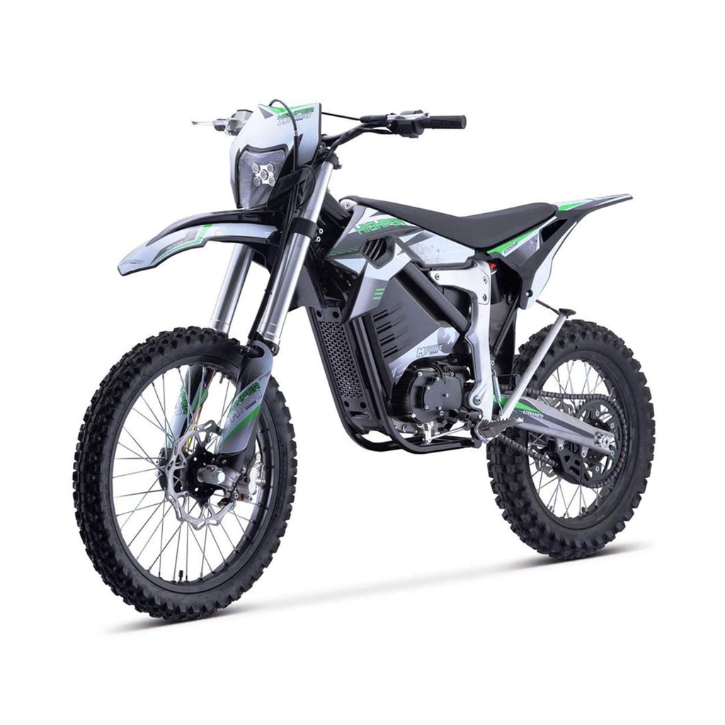 MotoTec Venom High-Performance 72V/12000W Electric Dirt Bike - Saksby Wholesale - Front Left View