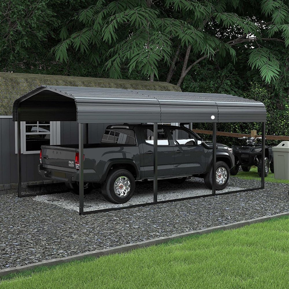 MPT Large Heavy Duty Outdoor Metal Carport For Cars, Trucks And Boats, 10x15FT (95738261) - SAKSBY.com - Sheds, Garages & Carports - SAKSBY.com
