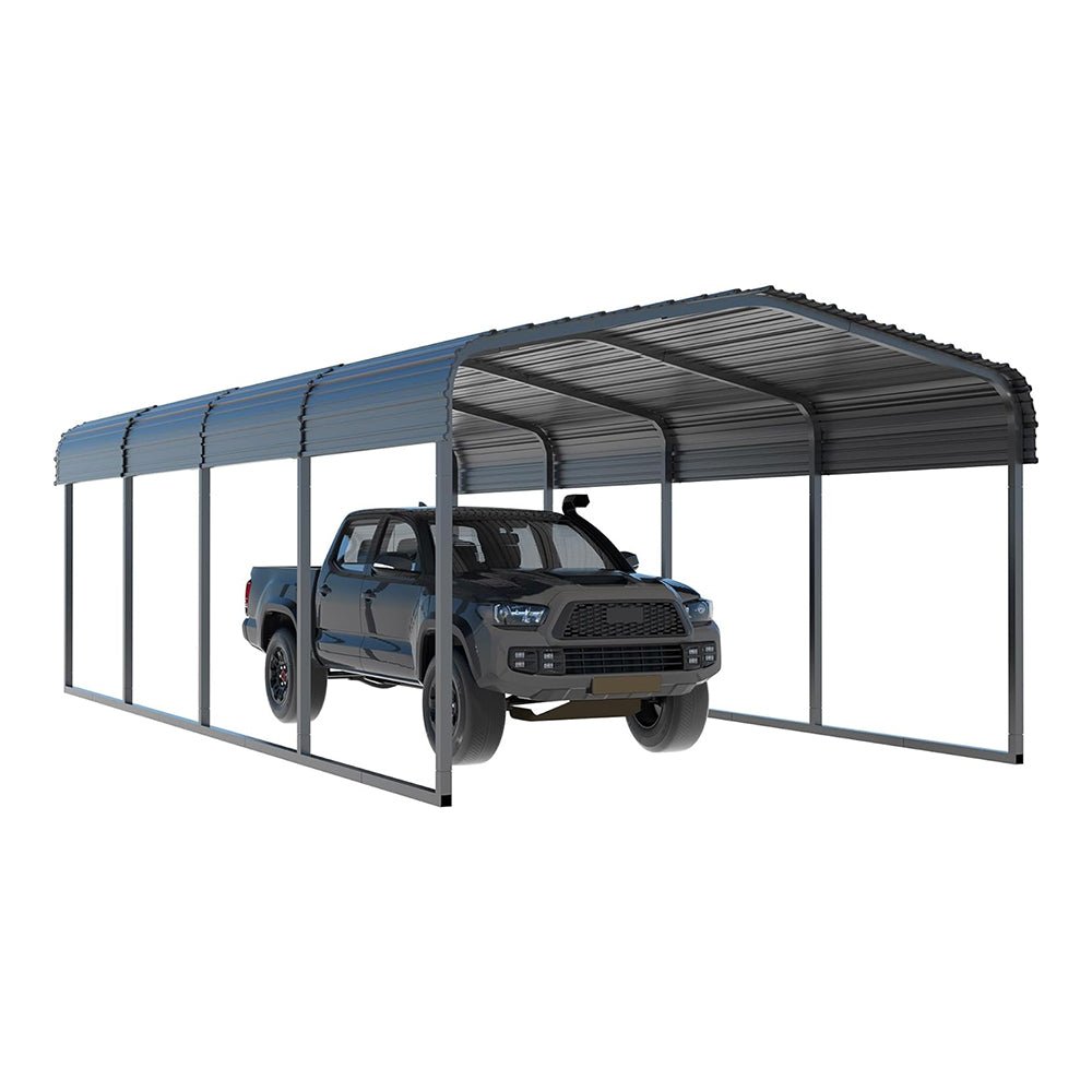MPT Premium Heavy Duty Outdoor Canopy Garage Shelter With Galvanized Metal Roof, 12x20FT (91523840) - SAKSBY.com - Sheds, Garages & Carports - SAKSBY.com
