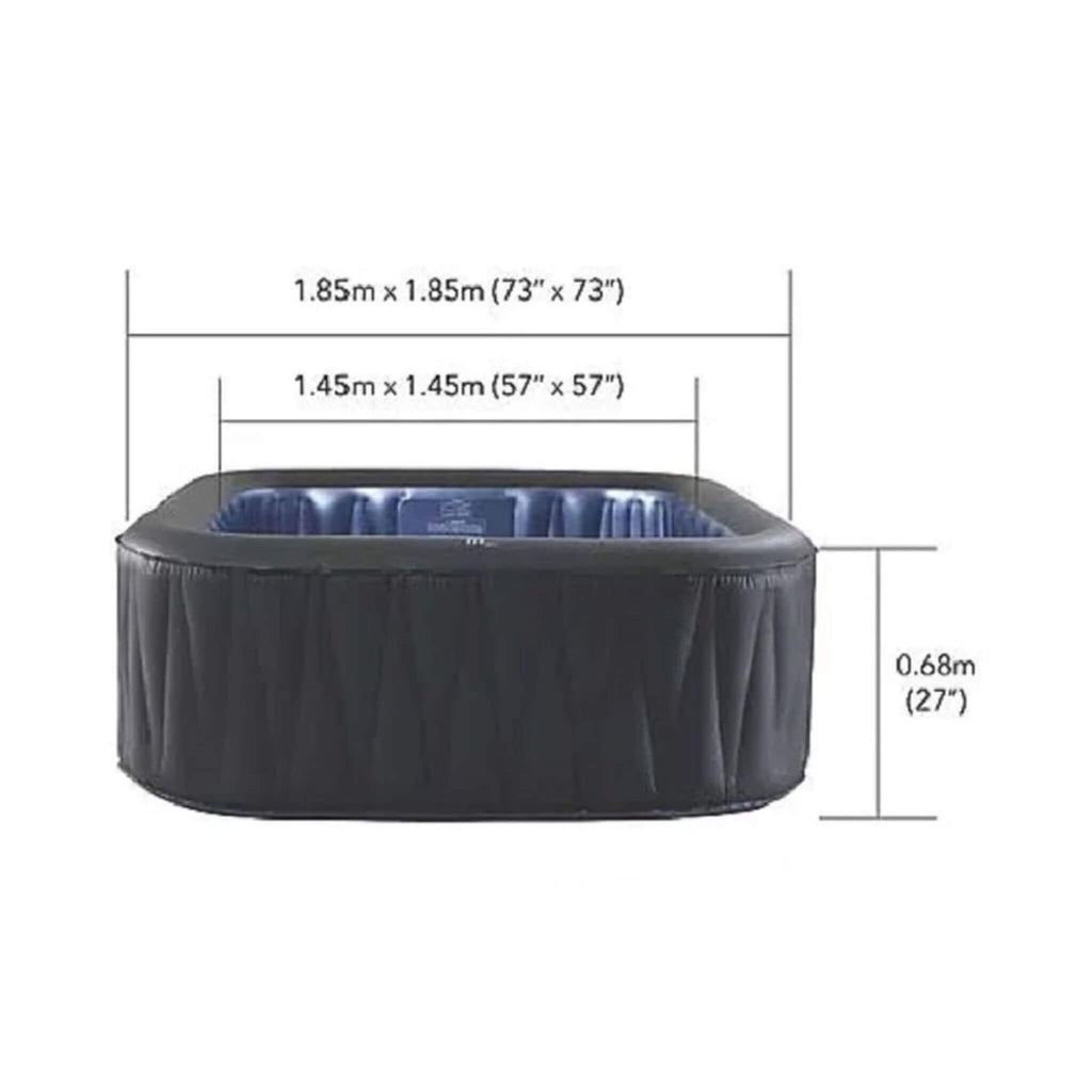 MSpa C-TE062 Tekapo Comfort Series Six-Person Inflatable Square Bubble Spa Hot Tub With 132 Bubble Jets (SAK80641) - Saksby Wholesale - Dimensions