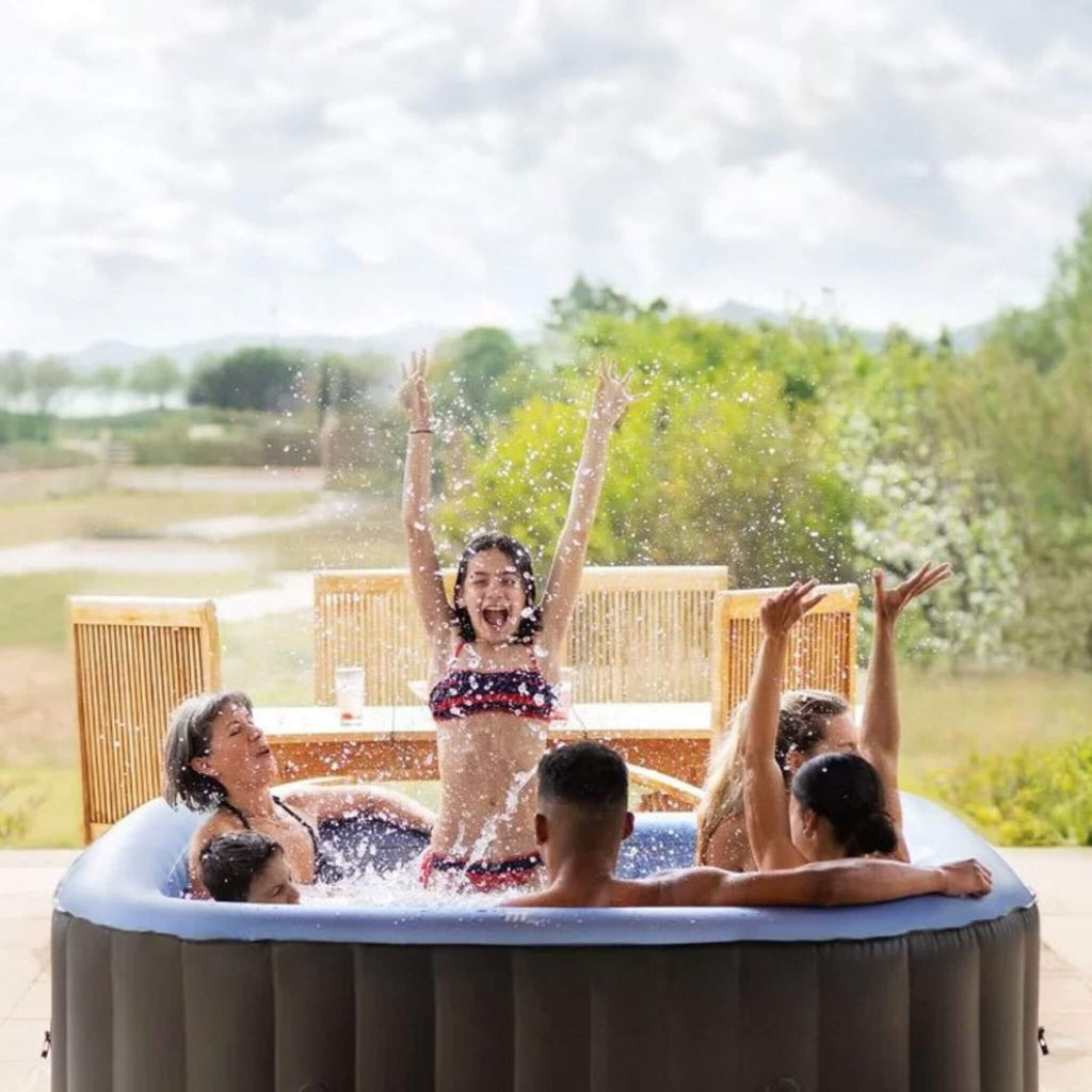 MSpa C-TE062 Tekapo Comfort Series Six-Person Inflatable Square Bubble Spa Hot Tub With 132 Bubble Jets (SAK80641) - Saksby Wholesale - Lifestyle Image