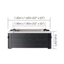 MSpa F-OS063W Oslo Supreme 6-Person Square Spa W/ LED Lights & Integrated App Control, 120 Jets (SAK93516) - Saksby Wholesale - Dimensions