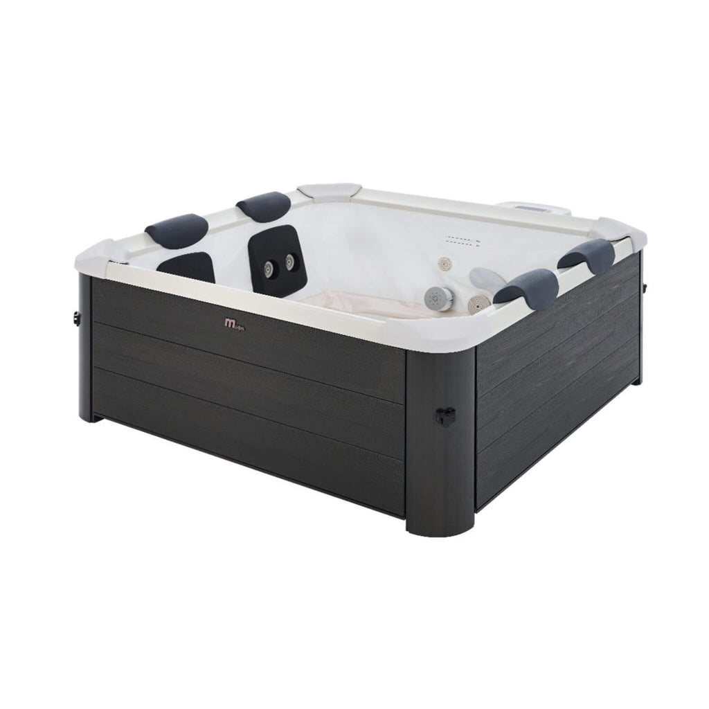 MSpa F-OS063W Oslo Supreme 6-Person Square Spa W/ LED Lights & Integrated App Control, 120 Jets (SAK93516) - Saksby Wholesale - Side Top View