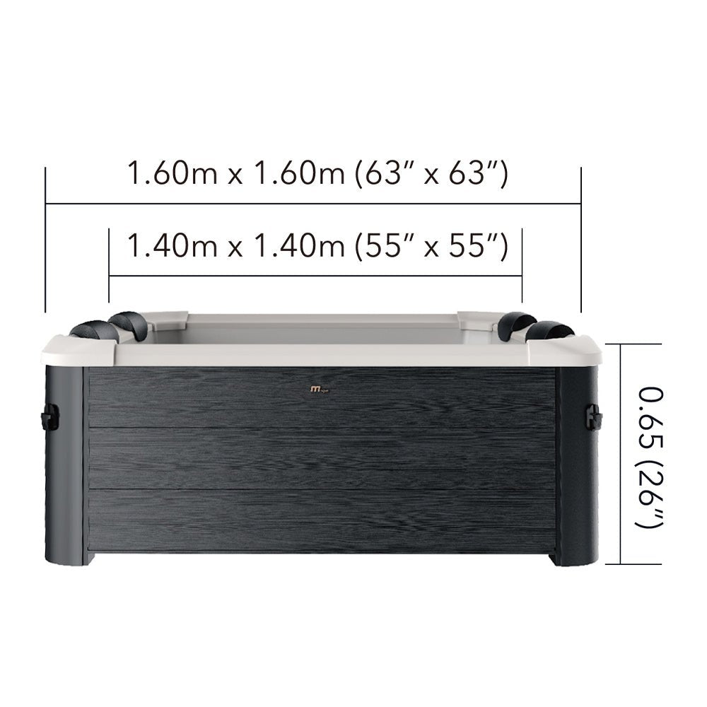 MSPA F-OS063W OSLO Supreme Six-Person Square Spa W/ LED Lights & Integrated App Control, 120 Jets Measurement View