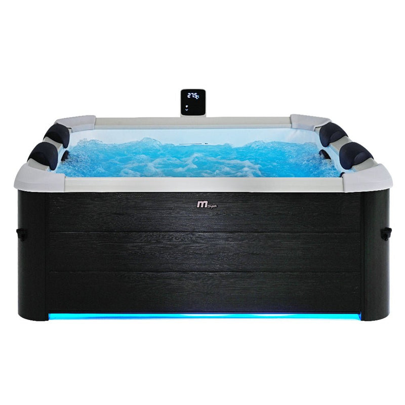 MSPA F-OS063W OSLO Supreme Six-Person Square Spa W/ LED Lights & Integrated App Control, 120 Jets Side View