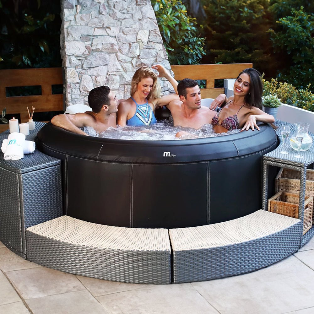 MSPA P-CA063 Camaro Premium Series Six-Person Inflatable Hot Tub & Spa W/ 138 Bubble Jets, 81" Demonstration View