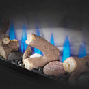 Napoleon Clearion Elite Fully Recessed See Thru Wall Mounted Electric Fireplace, 60" [NEFBD60HE] (SAK31716) - Saksby Wholesale - Black Crystals With Logs And Stones View