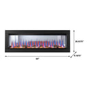 Napoleon Clearion Elite Fully Recessed See Thru Wall Mounted Electric Fireplace, 60" [NEFBD60HE] (SAK31716) - Saksby Wholesale - Dimensions View