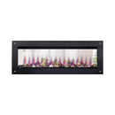Napoleon Clearion Elite Fully Recessed See Thru Wall Mounted Electric Fireplace, 60" [NEFBD60HE] (SAK31716) - Saksby Wholesale - Logs and Stones With Red and Purple Flames View