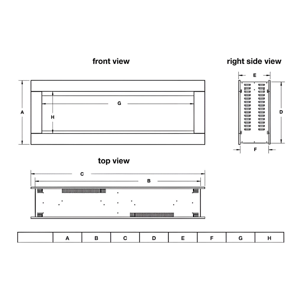 Napoleon Clearion Elite Fully Recessed See Thru Wall Mounted Electric Fireplace, 60" [NEFBD60HE] (SAK31716) - Saksby Wholesale - Parts View