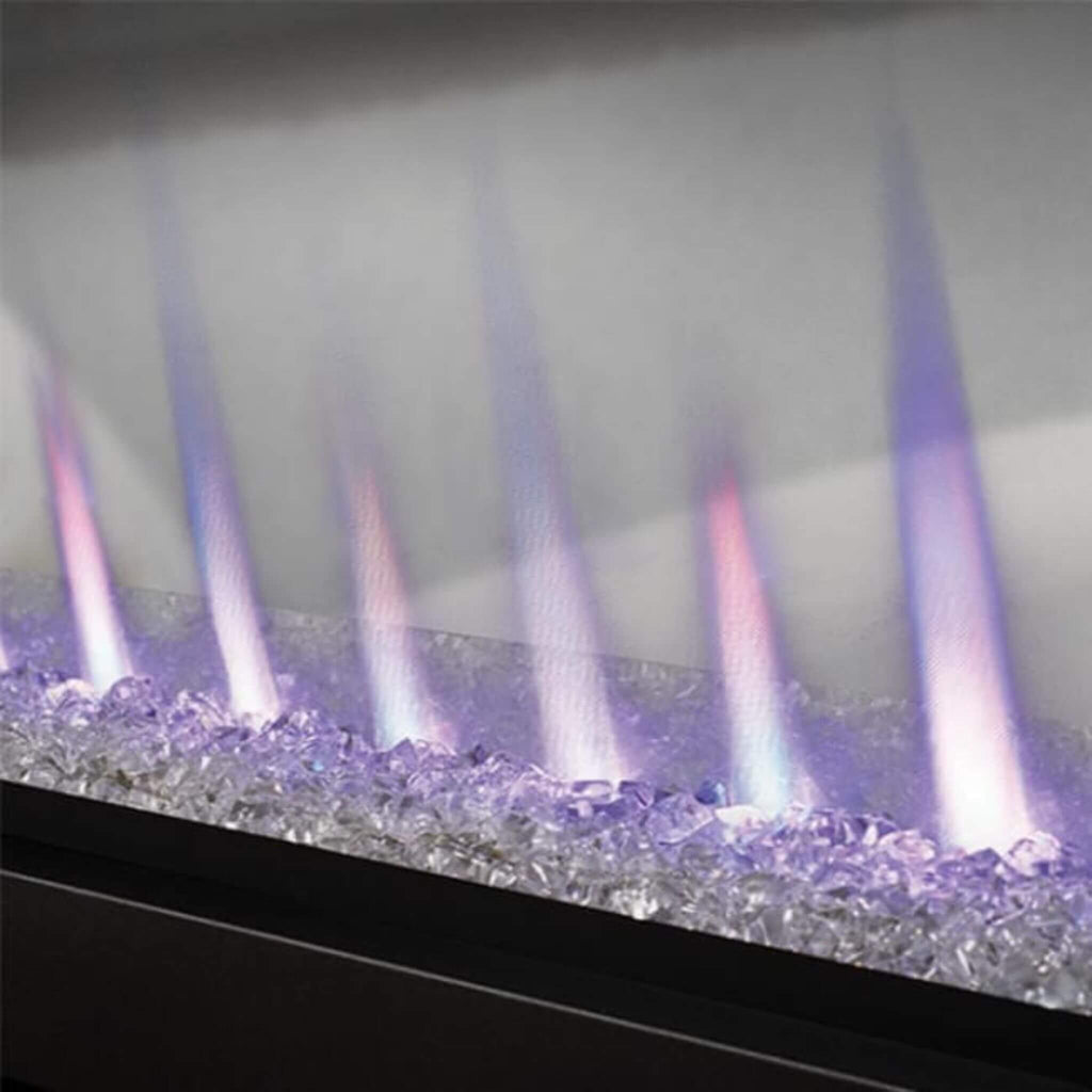 Napoleon Clearion Elite Fully Recessed See Thru Wall Mounted Electric Fireplace, 60" [NEFBD60HE] (SAK31716) - Saksby Wholesale - White Crsytals With Purple Flames View