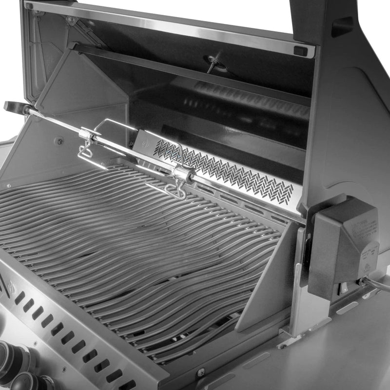 NAPOLEON Prestige 500 Natural Gas Grill W/ Infrared Rear Burner & Infrared Side Burner and Rotisserie Kit Zoom Parts View