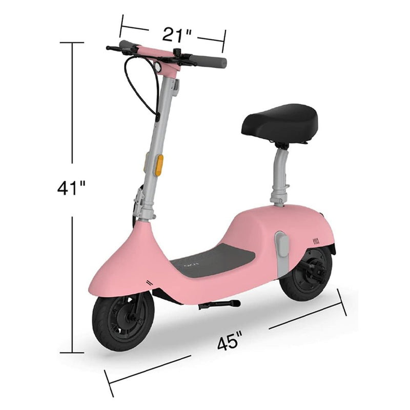Okai Beetle Pro EA10C 900W 48V/10.4AH Small Foldable Electric Scooter With Seat, Pink (SAK71536) - Saksby Wholesale - Dimensions
