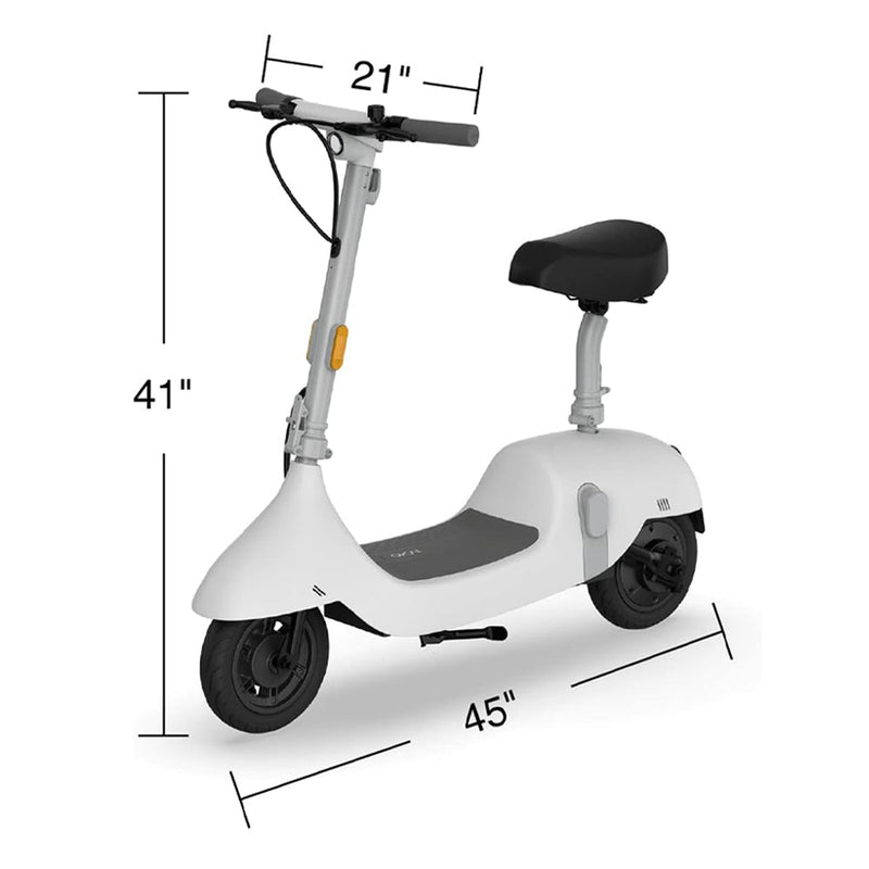OKAI BEETLE PRO EA10C 900W 48V/10.4AH Small Foldable Electric Scooter With Seat, White (94173526) - Measurement View