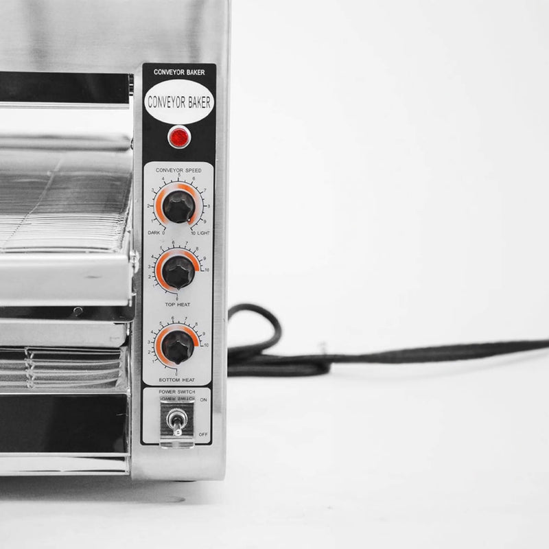 Omcan Premium Commercial Stainless Steel Conveyor Restaurant Countertop Pizza Baking Oven, 3600W (SAK48164) - Saksby Wholesale - Controls View