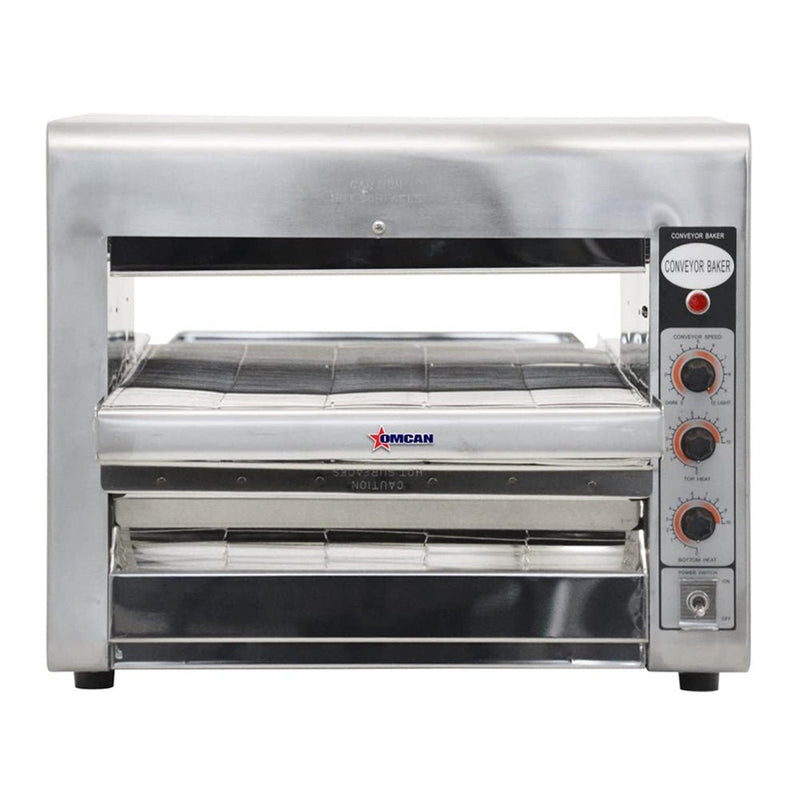 OMCAN Premium Commercial Stainless Steel Conveyor Restaurant Countertop Pizza Baking Oven, 3600W (95748162) - Front View
