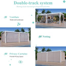 [12x20FT] YLN Outdoor Hardtop Louvered Pergola With Adjustable Aluminum Rainproof Roof (SAK18625) - Saskby Wholesale - Double Track System View