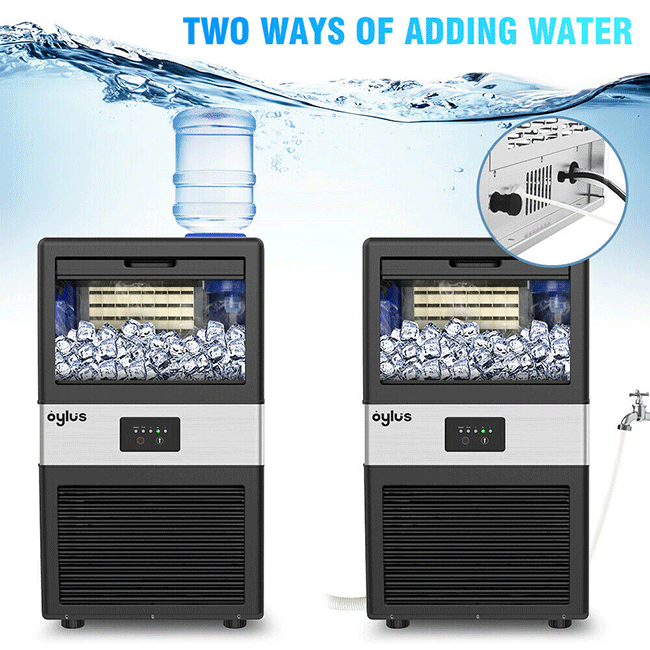 OYLUS Heavy Duty Commercial Ice Maker Machine W/ Dual Water Inlets - SAKSBY.com - Ice Maker Machines - SAKSBY.com