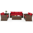Patio Rattan Wicker Furniture Set With Storage Boxes & Conversation Set, 7PCS - SAKSBY.com - Outdoor Furniture - SAKSBY.com