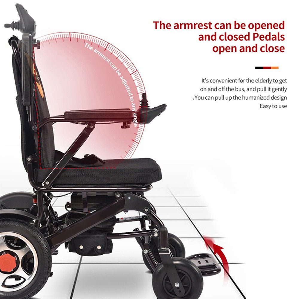 PCMOS DYW459 500W Portable Electric Lightweight Motorized Wheelchair - SAKSBY.com - Electric Wheelchairs - SAKSBY.com