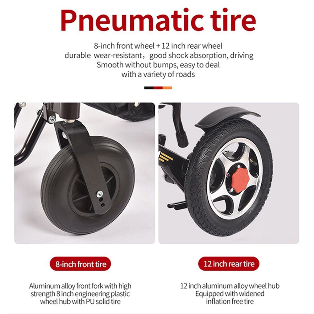 PCMOS DYW459 500W Portable Electric Lightweight Motorized Wheelchair - SAKSBY.com - Electric Wheelchairs - SAKSBY.com