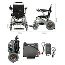 PCMOS WD602 17.5-Inch Heavy-Duty Electric Motorized Lightweight Wheelchair, 250LBS (SAK56491) - Saksby Wholesale - Product Dimensions