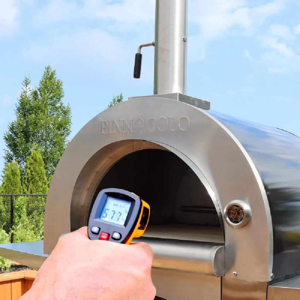 Pinnacolo Ibrido Portable Hybrid Outdoor Wood Fired & Gas Backyard Pizza Oven (SAK96482) - Saksby Wholesale - Check Heat View