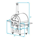 Pinnacolo Ibrido Portable Hybrid Outdoor Wood Fired & Gas Backyard Pizza Oven (SAK96482) - Saksby Wholesale - Dimensions