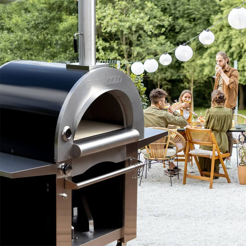 Pinnacolo Ibrido Portable Hybrid Outdoor Wood Fired & Gas Backyard Pizza Oven (SAK96482) - Saksby Wholesale - Outdoor Setup