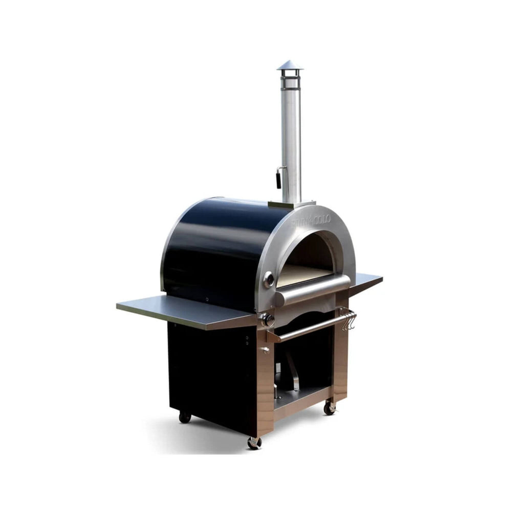 Pinnacolo Ibrido Portable Hybrid Outdoor Wood Fired & Gas Backyard Pizza Oven (SAK96482) - Saksby Wholesale - Side View