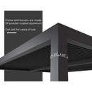 [12x16FT] PLF Premium Outdoor Gray Aluminum Hardtop Pergola Gazebo With Adjustable Roof (SAK81364) - Saskby Wholesale - Louvers View