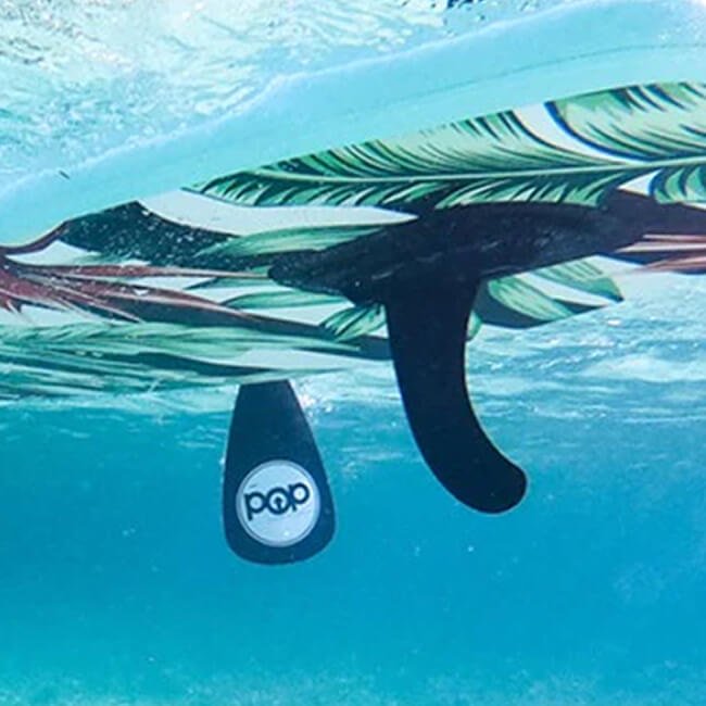 Pop Board Co. Inflatable Board 10'6 Royal Hawaiian Mint/Black (SAK48622) - Saksby Wholesale - Bottom View In Water Lifestyle Image