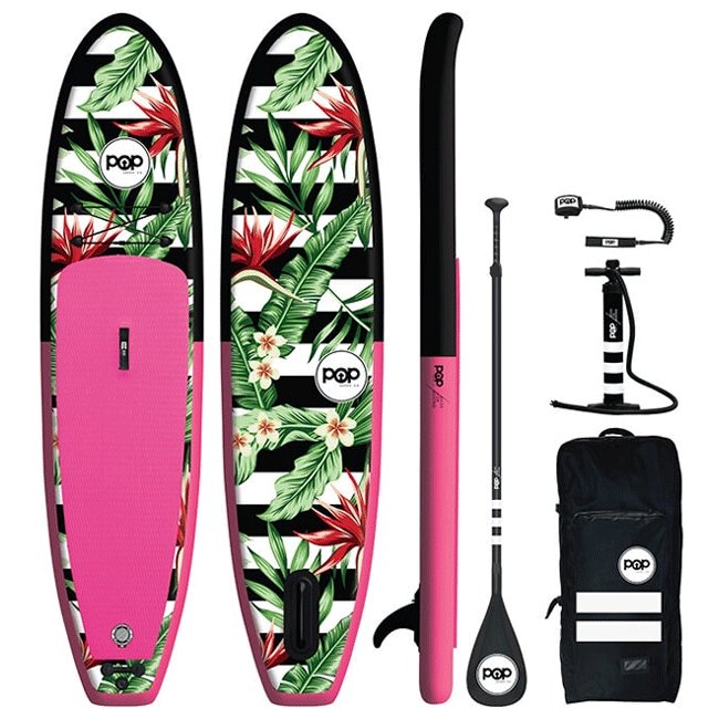POP BOARD CO Inflatable Board 10'6 Royal Hawaiian Pink/Black - SAKSBY.com - Stand Up Paddle Boards - SAKSBY.com