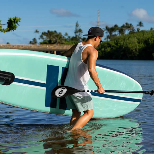 POP BOARD CO Inflatable Paddle Board 11'0 Yacht Hopper Teak/Blue/Mint - SAKSBY.com - Stand Up Paddle Boards - SAKSBY.com