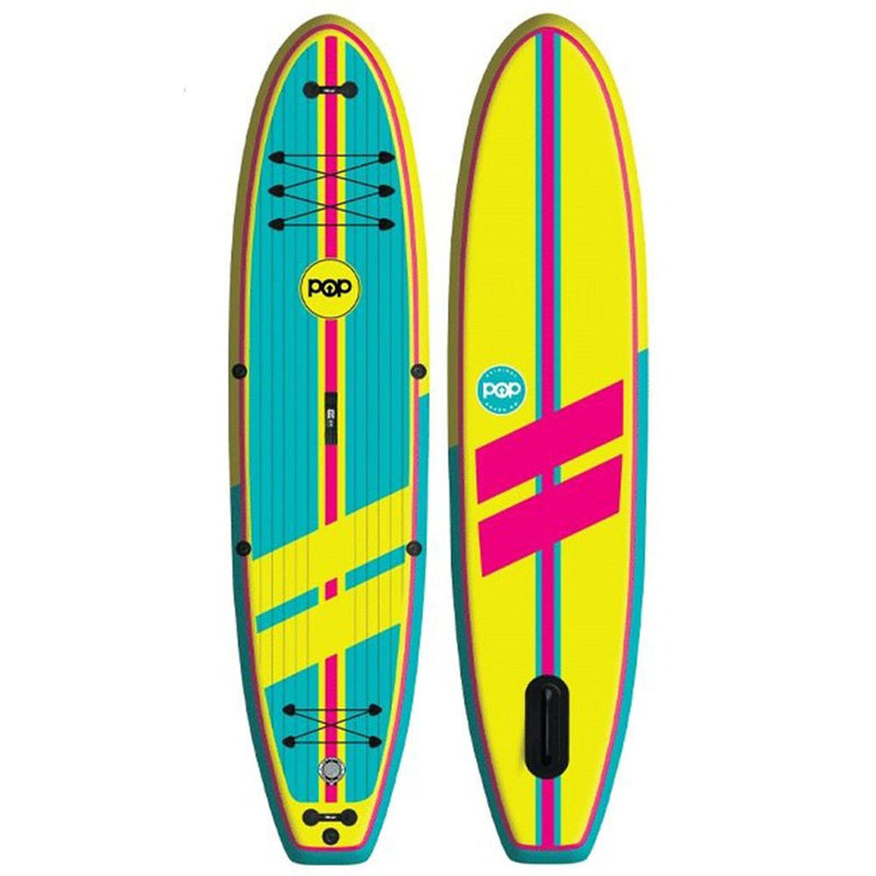 POP BOARD CO Inflatable Paddle Board 11'0 Yacht Hopper Turq/Pink/Ylw (92646029) - SAKSBY.com - Side View