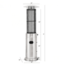 Portable Cylindrical Freestanding Outdoor Round Glass Tube Propane Patio Heater, 41K BTU - SAKSBY.com -Measurement View