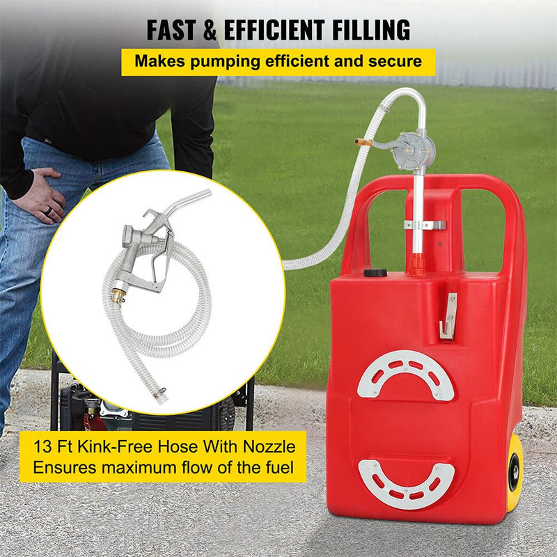 Portable Diesel Gas Tank Caddy With Manual Pump And Hose, 32 GAL (94170263) - SAKSBY.com - Gas Caddy Tanks - SAKSBY.com