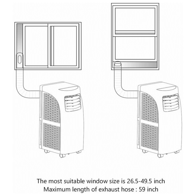 Portable Electric Stand Up AC Unit W/ Sleep Mode & Dehumidifier, 8000 BTU - SAKSBY.com - Features, Text View