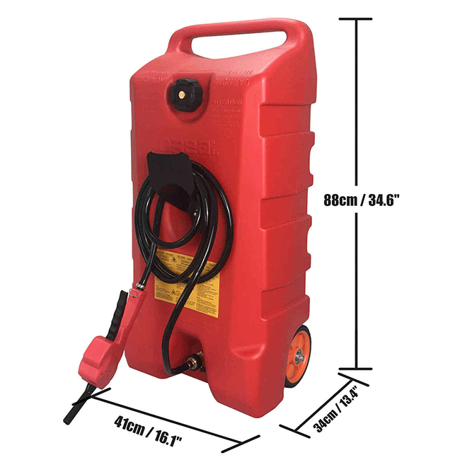 Portable Fuel Transfer Gas Caddy Tank With Wheels, 14 Gallons - SAKSBY.com - Gas Caddy - SAKSBY.com