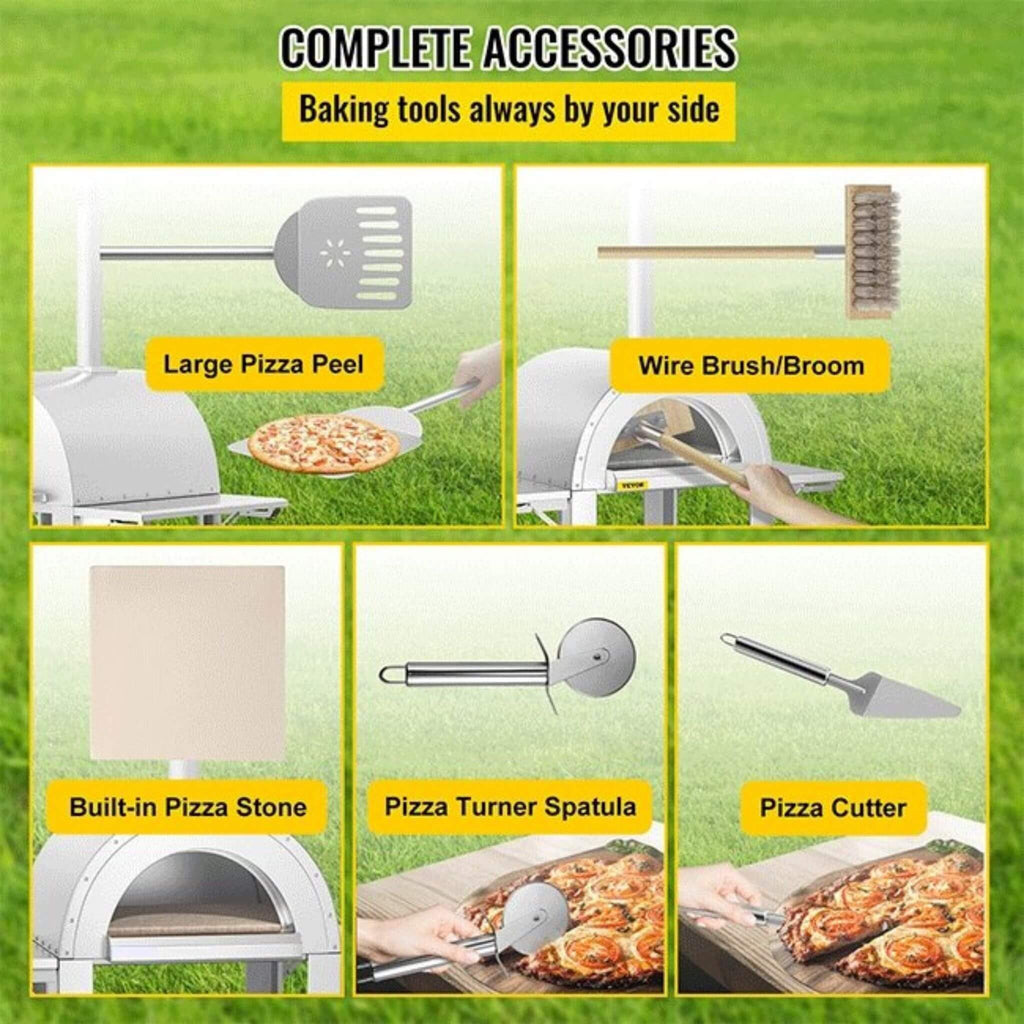 Portable Outdoor Stainless Steel Wood Fired Pizza Oven, 46'' (SAK46584) - Saksby Wholesale - Complete Accessories Details