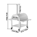 Portable Outdoor Stainless Steel Wood Fired Pizza Oven, 46'' (SAK46584) - Saksby Wholesale - Dimensions