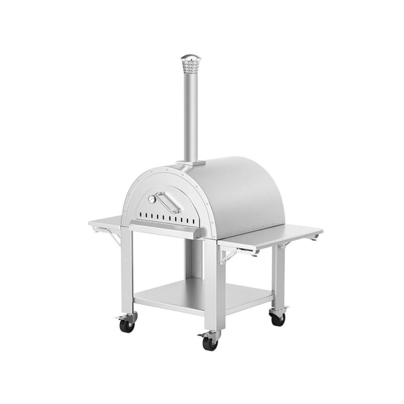 Portable Outdoor Stainless Steel Wood Fired Pizza Oven, 46'' (SAK46584) - Saksby Wholesale - Side View