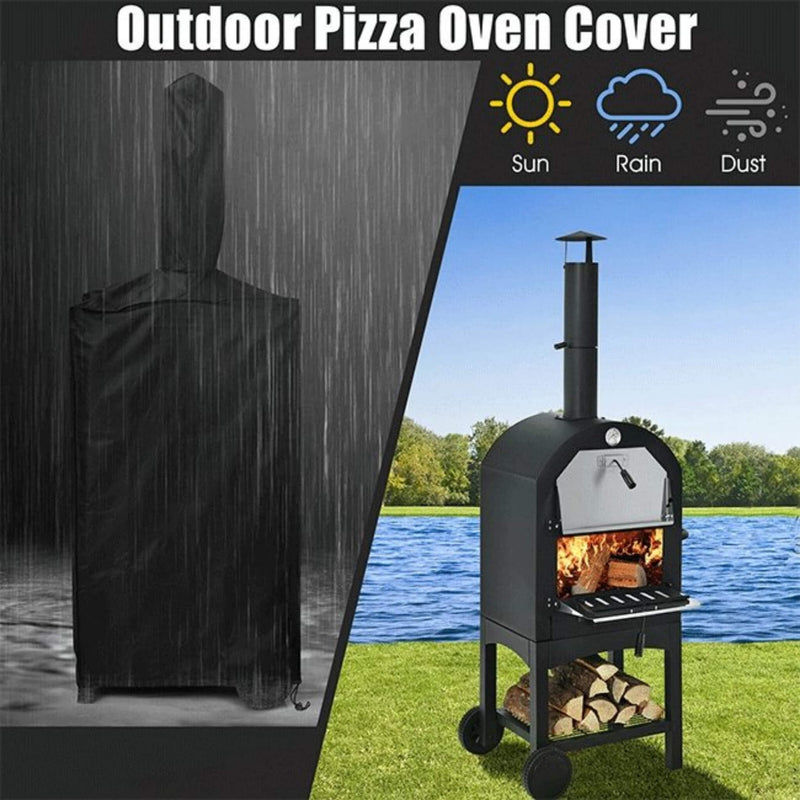 Portable Outdoor Wood Fired Pizza Oven W/ Pizza Stone & Waterproof Cover (SAK82635) - Sasksby Wholesale -Cover View