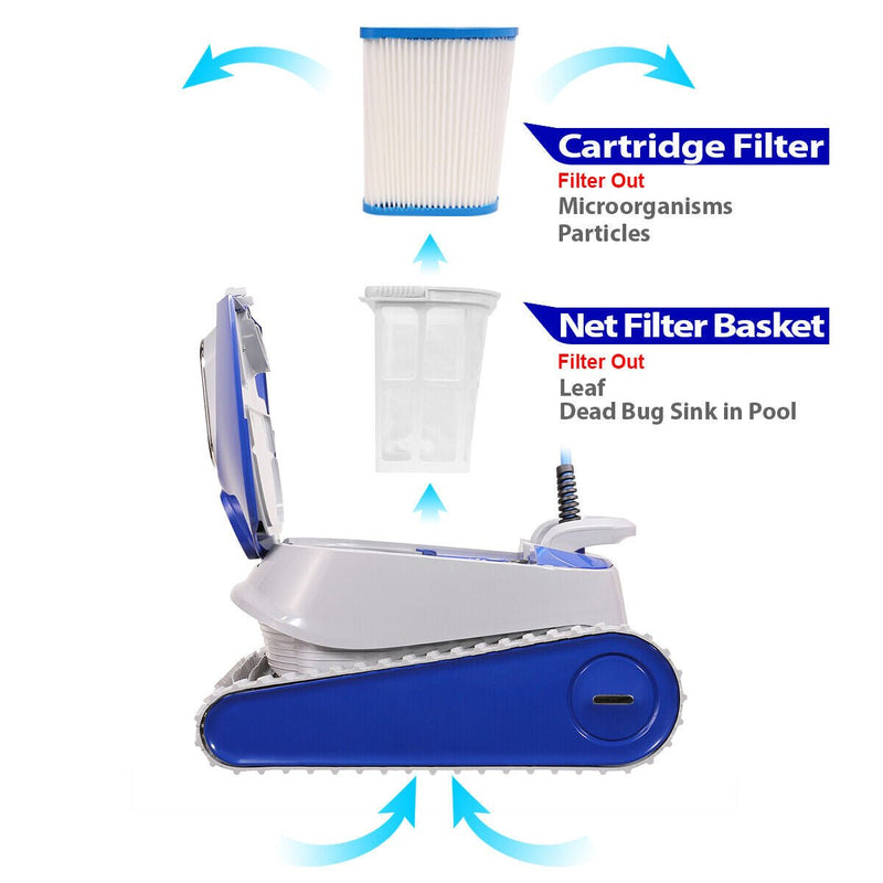 Powerful Electric Automatic Dual Scrubbing Pool Vacuum Cleaner, 120W (97213284) - SAKSBY.com - Robotic Zoom Parts View