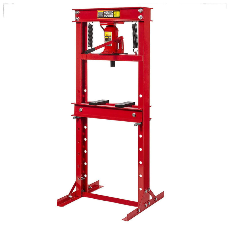 Heavy Duty 20 Ton H-Frame Hydraulic Shop Press Jack Stand Machine W/ Plate (SAK52926) - Saksby Wholesale - Front LeftSide View