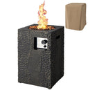 Premium 16FT Square Outdoor Propane Fire Pit W/ Lava Rocks Waterproof Cover, 30,000 BTU (93195268) - Full View
