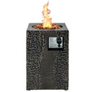 Premium 16FT Square Outdoor Propane Fire Pit W/ Lava Rocks Waterproof Cover, 30,000 BTU (93195268) - Front Vie
