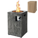 Premium 16FT Square Outdoor Propane Fire Pit W/ Lava Rocks Waterproof Cover, 30,000 BTU (93195268) - SAKSBY.com - Full View