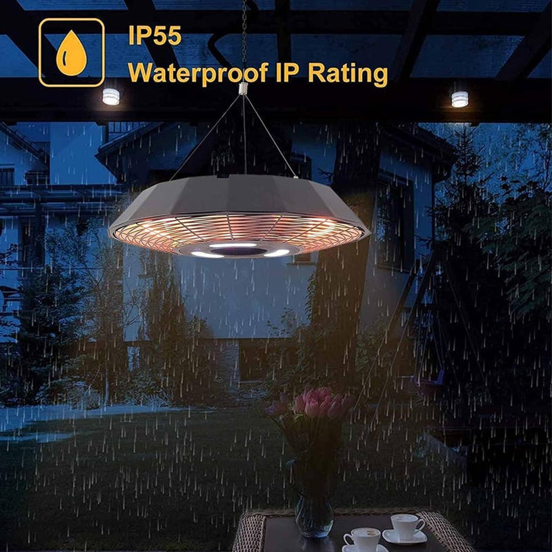 Premium 2000W Electric Outdoor Patio Hanging Infrared Heater With LED Light (97516842) - SAKSBY.com - Patio Heaters - SAKSBY.com